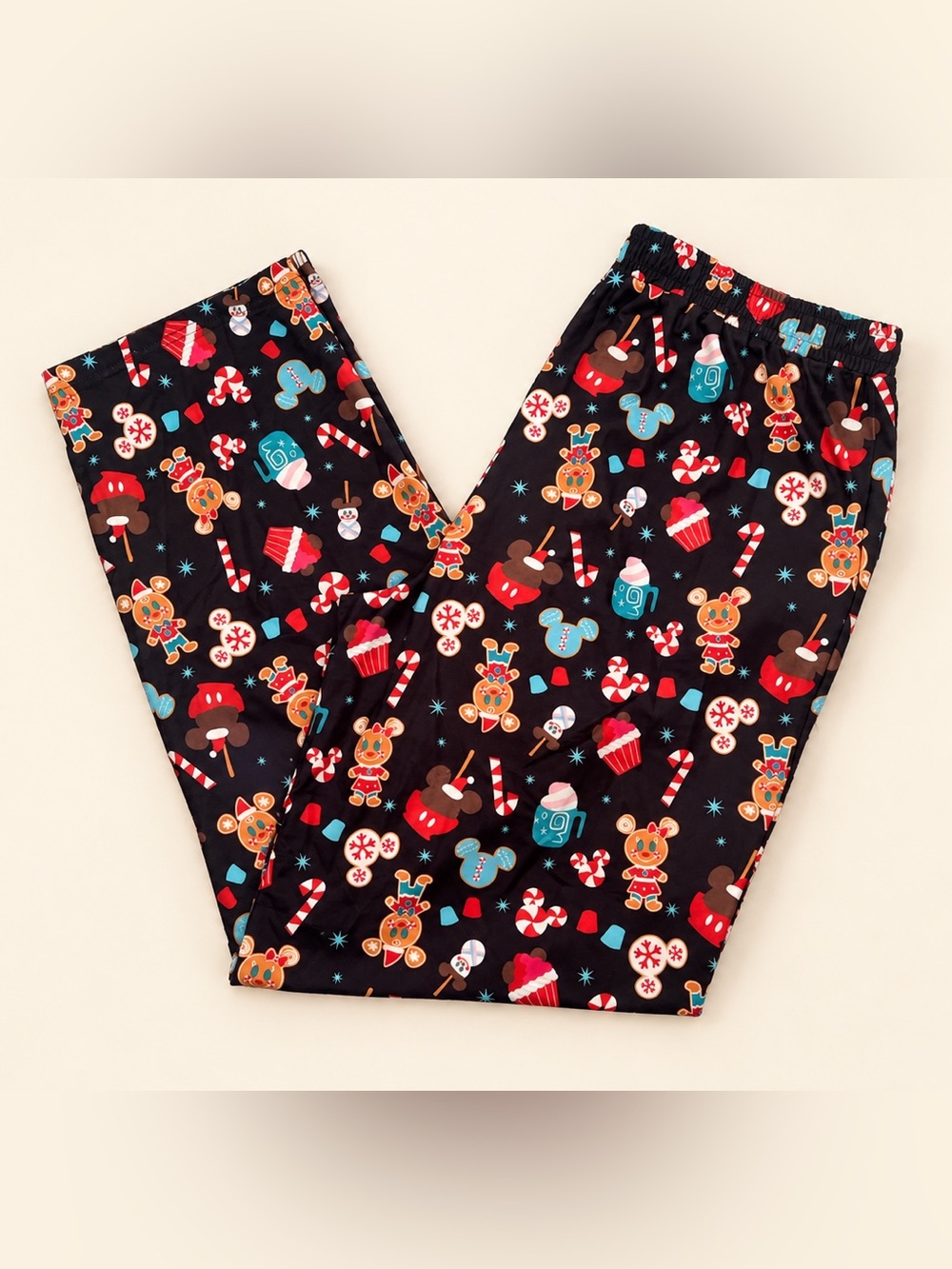 Unisex Adult Black Gingerbread Holiday Pajama Pants